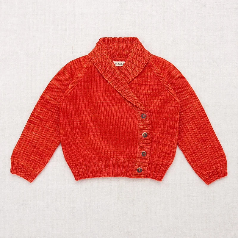

WLG Girls Sweater Kids Red Knitted Cardigan Baby Girl French Style Sweaters for 1-6 Years Children