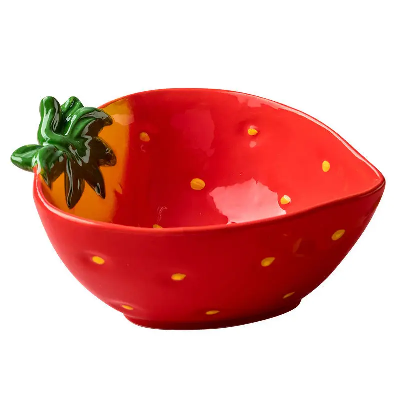 Ceramic fruit salad bowl underglaze color tableware eating bowl home dormitory student Korean version ins style
