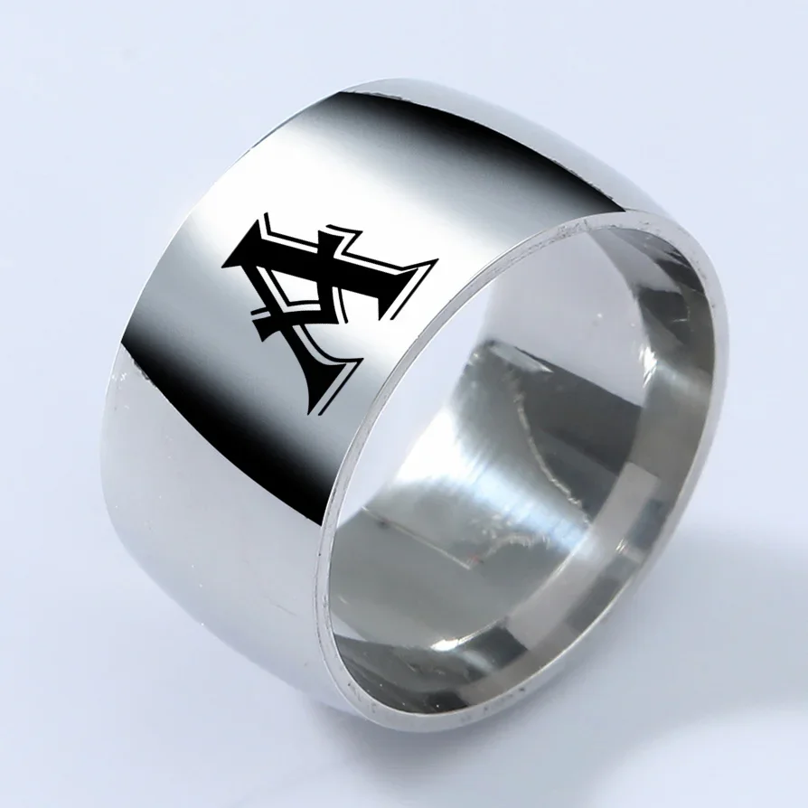 12 мм персонализированное кольцо с первоначальной гравировкой от А до Я алфавит