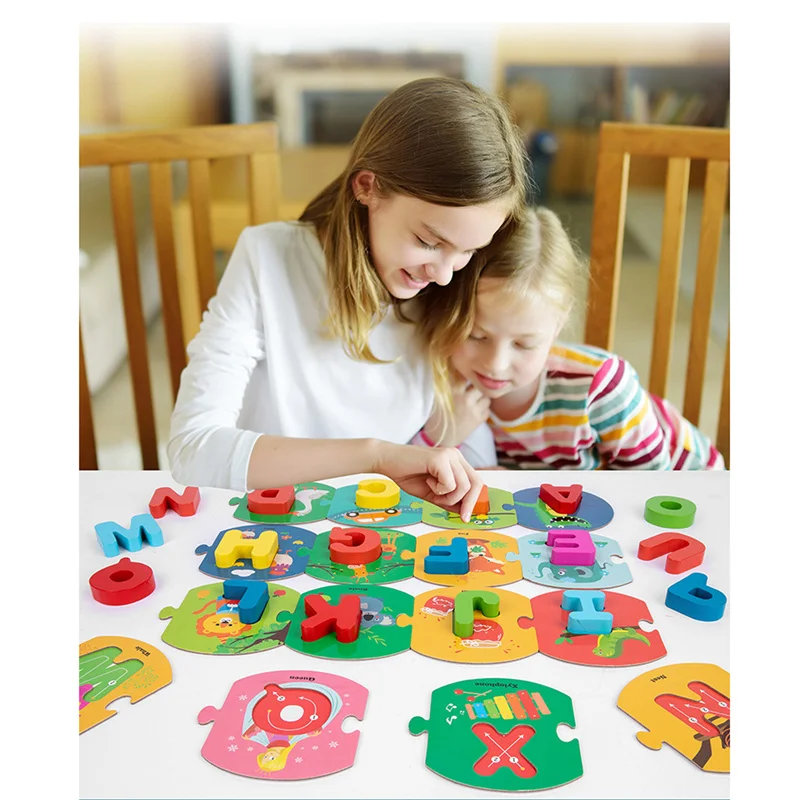 

Wooden Abc Alphabet Letters Animal Match Puzzles Cards Early Education Math Toys For Children Preshcool Learning Toy