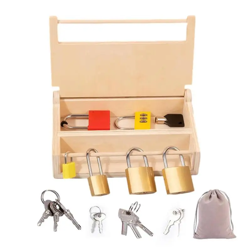 

Montessori Locks Keys Set Children Early Learning Educational Preschool Sensory Toys Kit For Boys Girls