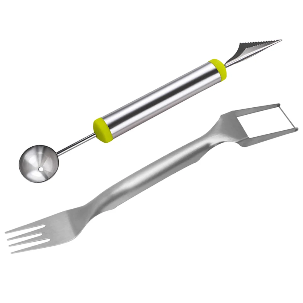 

1 set of Watermelon Fork Slicer Watermelon Fruit Cutting Fork Melon Ball Scoop