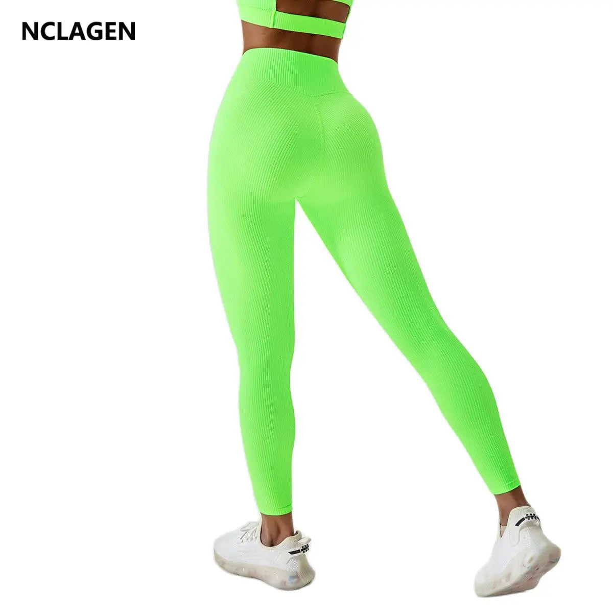 

NCLAGEN Yoga Pants Thread Tight High Waist Running Sports Gym Leggings Breathable Peach Hip Lifting Squat Proof Fitness Tights