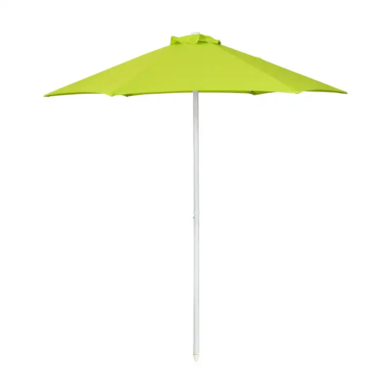 

93.5" Lime Green Solid Print Hexagon Market Patio Umbrella Sun Beach Umbrella Support And Hold Set Rain Gear Garden