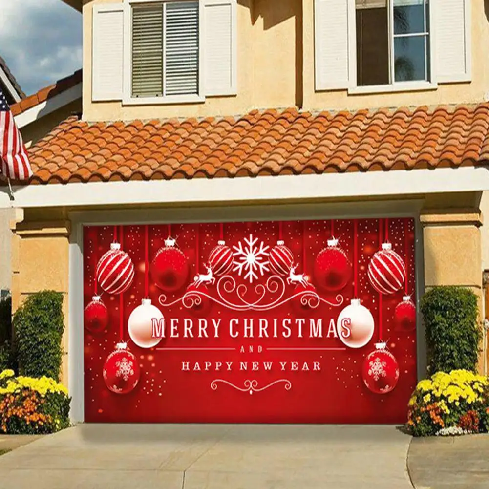 

Christmas Backdrops Photo Wall Xmas Background Cloth Garage Door Cover Merry Christmas Holiday Banner Backdrop Cloth Decor