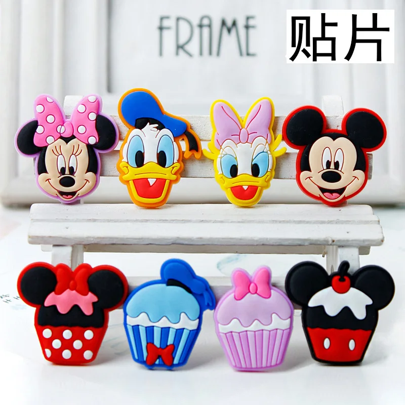 

New Disney Cartoon Anime Flat Patch Mickey Minnie Charms Accessories DIY Signets Pendentif Decorations Kids Party X-mas Gifts