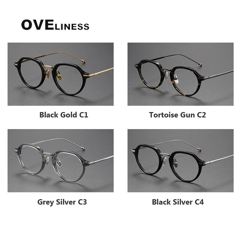 2024 ацетатная титановая оправа для очков мужчин и женщин ретро многоугольные