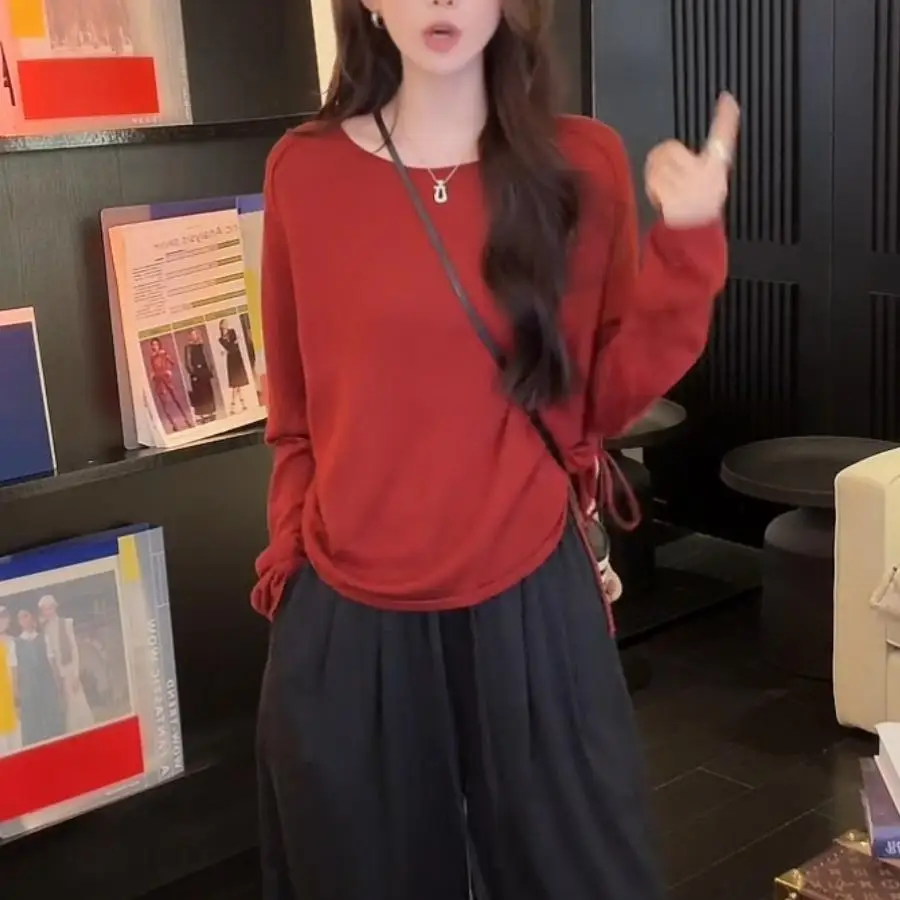 Женская трикотажная кофта Zhang Beibei повседневная универсальная из