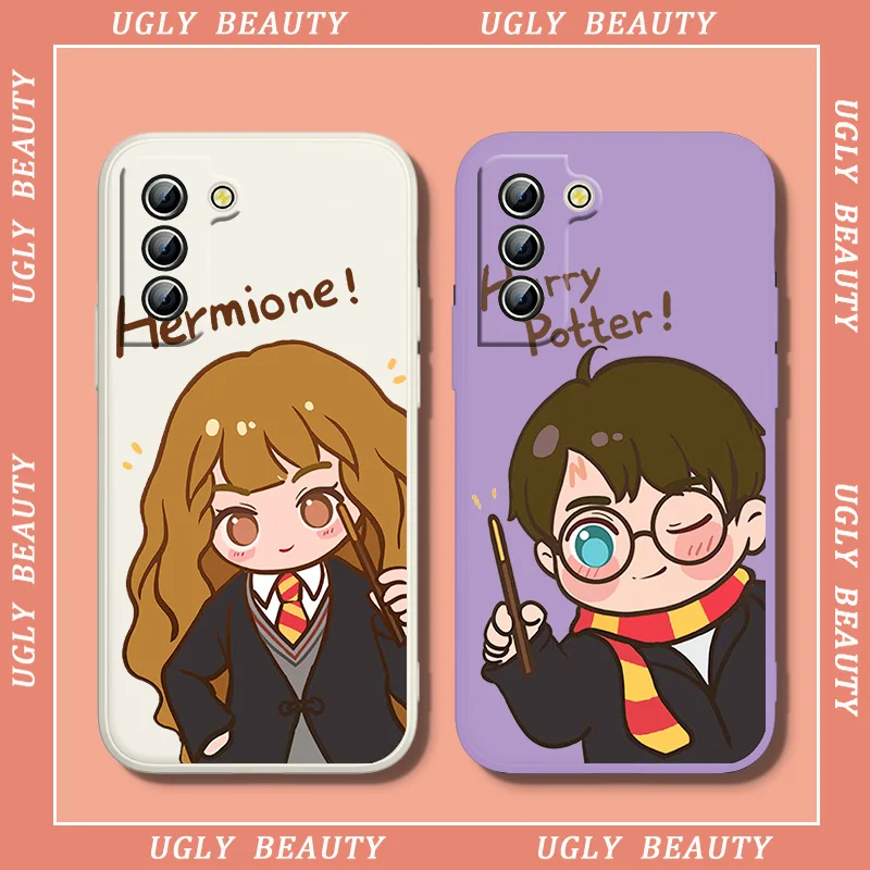 

Cute H-Harryy Potters Anime Phone Case For Samsung Galaxy S10 S20 S21 S22 Pro Plus Lite Note10 Note20 Liquid Rope Funda Cover
