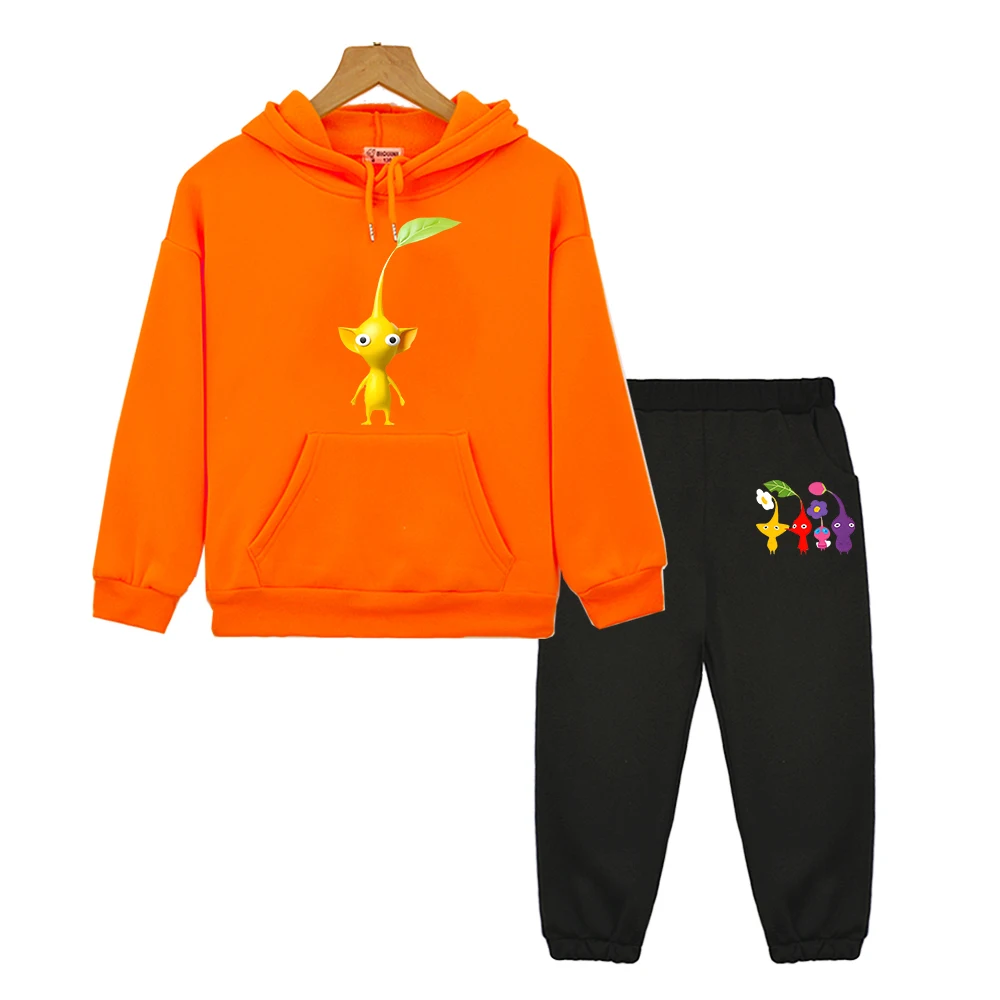 Осенние толстовки с капюшоном Pikmin Graph комплекты топ + штаны толстовка в стиле