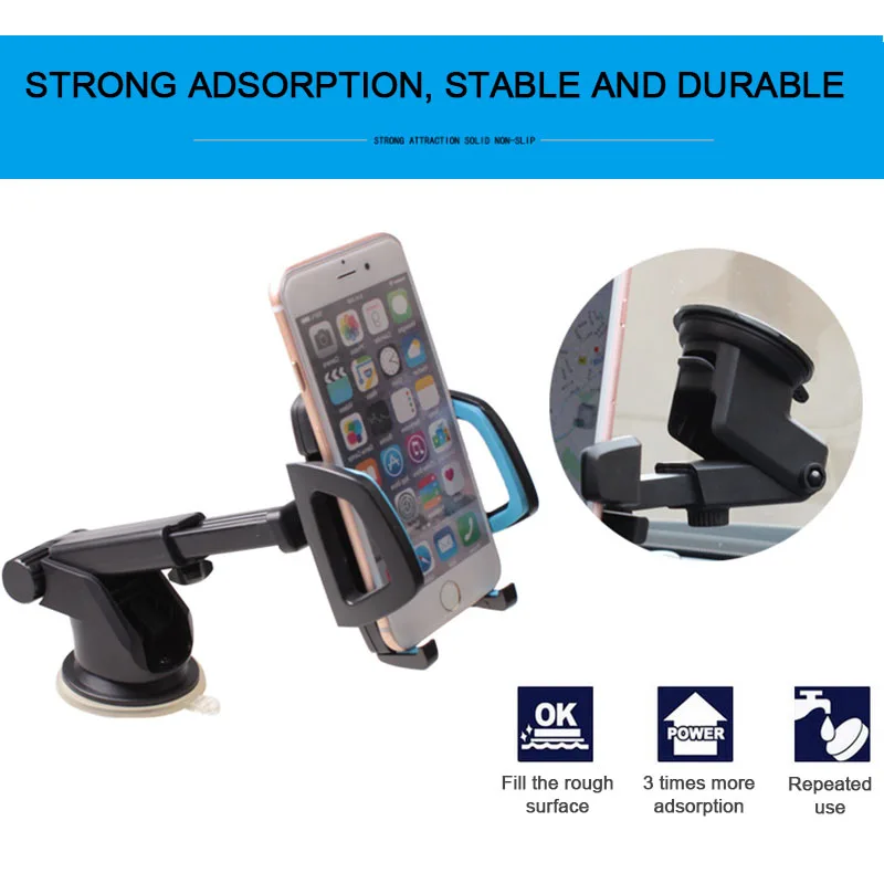 

Sucker Car Phone Holder Car Instrument Panel Universal Bracket Air Outlet Clip+Suction Cup Holder No Magnetic For IPhone Xiaomi