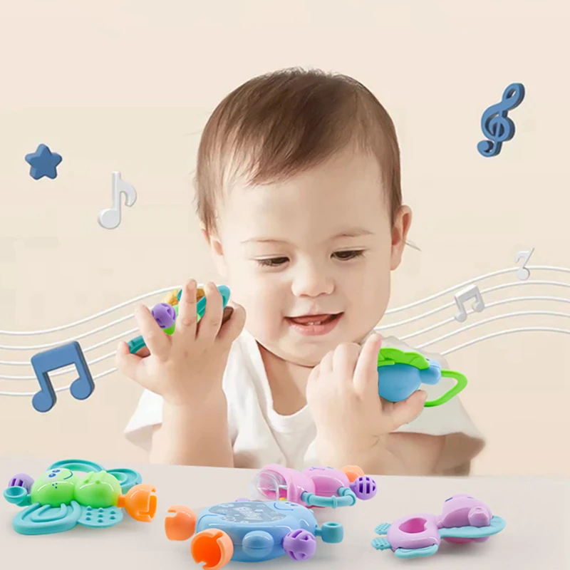 

Baby Rattles Toys 0-12 Months Hand Jingle Shaking Bells Newborn Musical Animal Colorful Hand Shake Bell Ring Soft Teether Toys