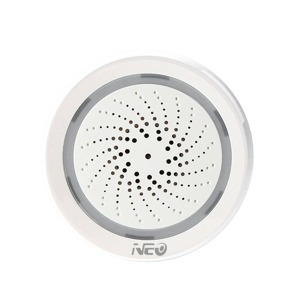 

NEO NAS-AB02W WiFi Alarm Remote Control USB/Battery Powered Home Hotel Office 100 db Loud Siren