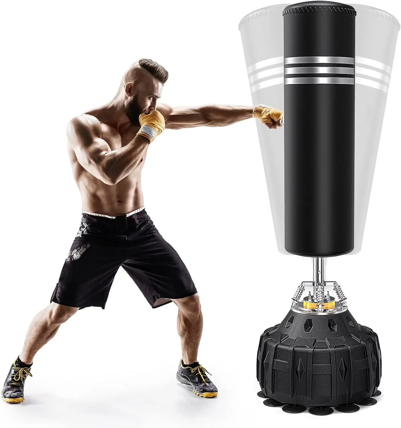 

Bag Heavy Boxing Bag with Suction Cup Base - Freestanding Punching Bag for Adults Kickboxing Bags Kick Punch Bag 70'' Ta Nunchuc