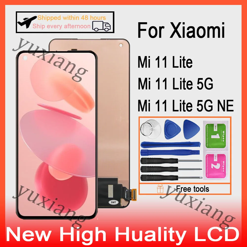 

6.55" 100% Original AMOLED For Xiaomi Mi 11 Lite 4G 5G LCD Display Touch Screen Digitizer For Mi 11 Lite 5G NE LCD Replacement