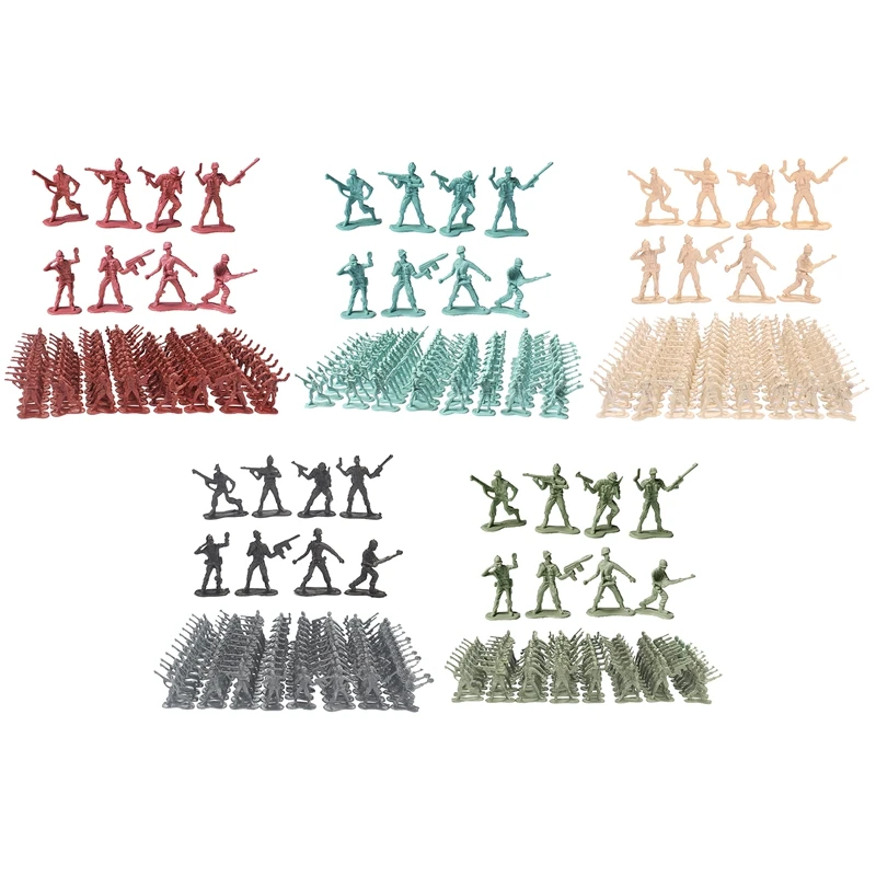 

100Pcs/Pack High 4.5Cm Mini Soldier Model Plastic Toy Simulation Battle Models Accessories for Kids Boys
