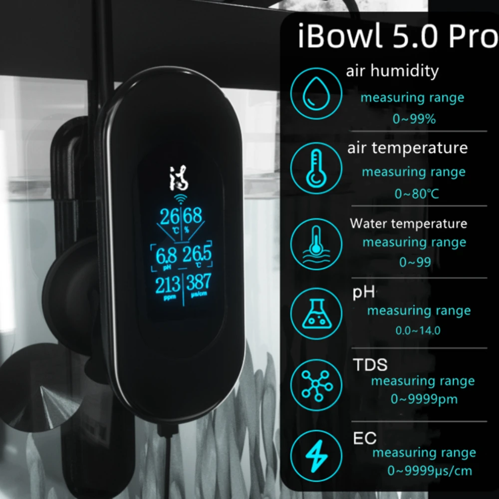 

NEW Ibowl WIFI 5.0/5.0Pro Extended 6 In 1 Detector Aquarium Digital Display Water Quality Monitor PH/TDS/EC Temperature Machine