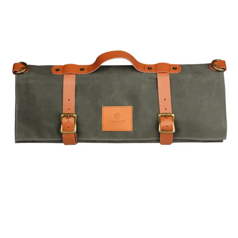 

Newest Chef Cutter Roll Bag Waterproof Canvas Large Western Food Cutter Storage Bag Carrier SW
