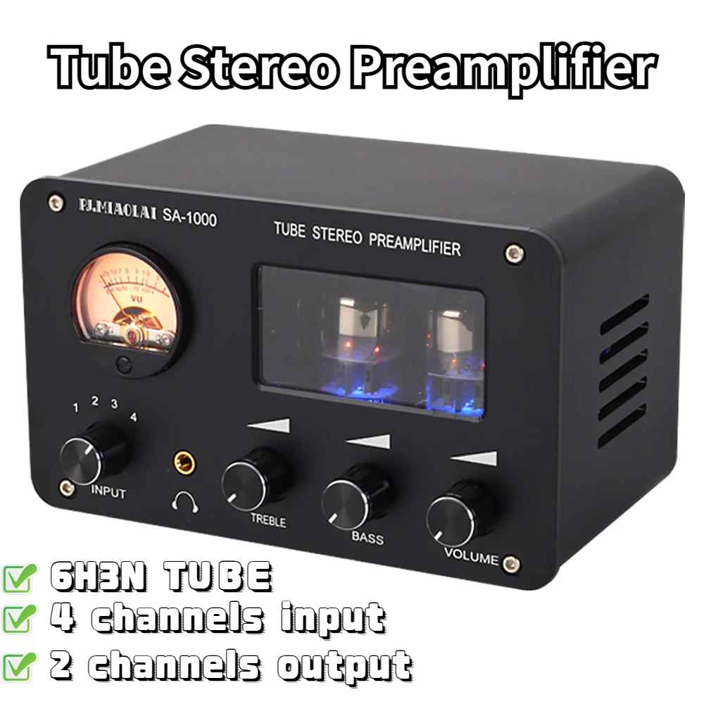 

6H3N Tube Preamplifier Amplifiers HiFi Tube Preamp Bile Buffer Audio Amp Speaker Sound Amplifier Home Theater Karaoke 2 Channels