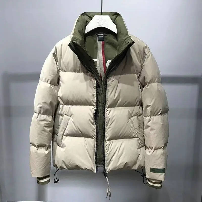 

Solid Color Winter Jacket Men Parkas Thicken Warm Daily Coat Mens Stand Collar Jackets Parka Coat Women Fashion New Streetwear