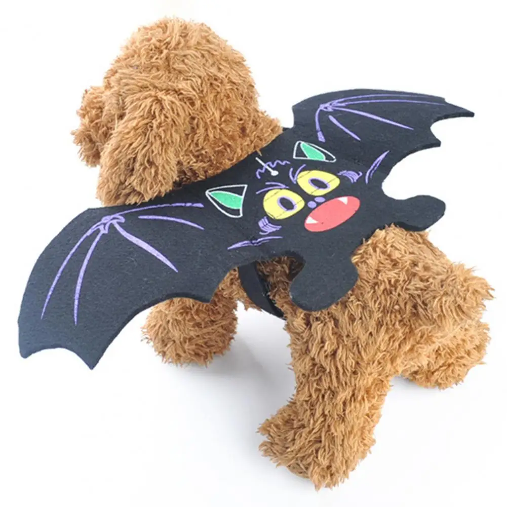 

Halloween Bat Wings Colorful Printed Fastener Tape Adjustable for Dogs Cats Halloween Dog Costume Halloween Cosplay Apparel
