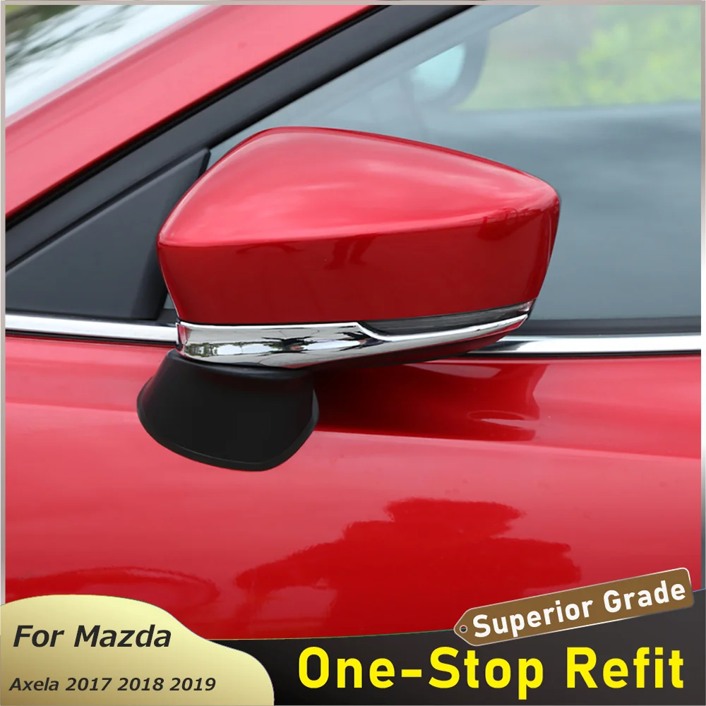 

For Mazda Axela 2017 2018 2019 Car Rear View Mirror Cover Trim Strips Auto Accessories