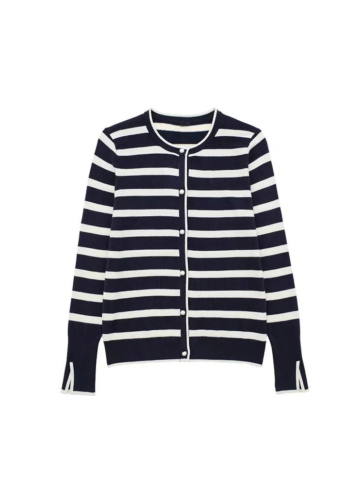 Кардиган Traf для женщин винтажные свитера в полоску модные женские 2023 вязаная