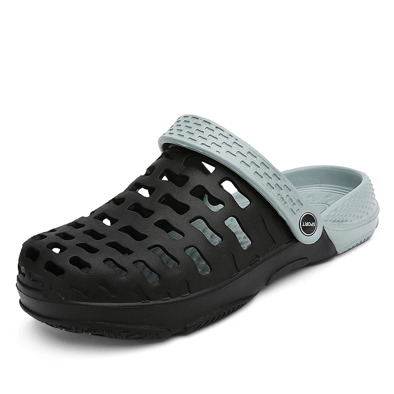 

Мужские сандалии для мальчиков 2022, двухцветные летние Нескользящие туфли с отверстиями, Мужская обувь для дома и сада, пляжные тапочки на пл...