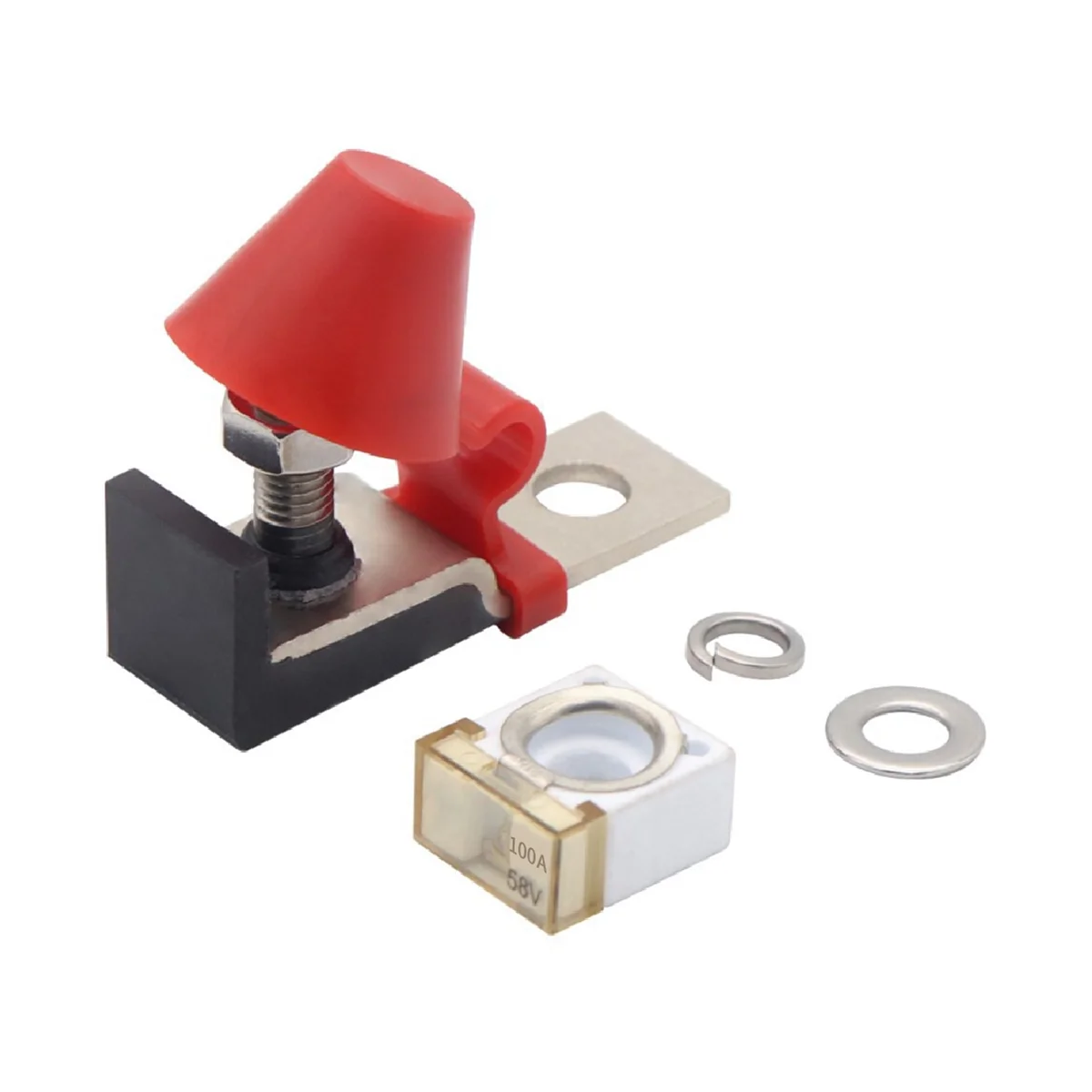 

For New Energy Electric Vehicle Battery Fuse Holder, 58V 100A Insulation Fuse Holder with Fuse