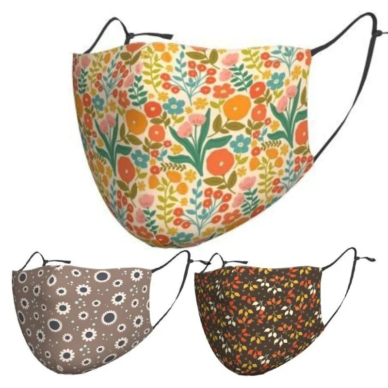 

Темная китайская маска для лица с цветами, маска для косплея на Хэллоуин, многоразовые теплые ветрозащитные маски для лица с цветами