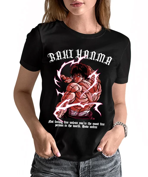 Футболка унисекс BAKI THE GRAPPLER HANMA надпись EN BATALLA
