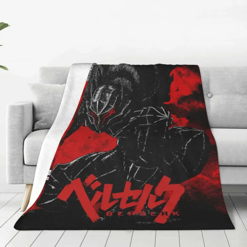 

Berserk Comics Super Warm Blankets Manga Fantasy Travel Throw Blanket Winter Print Custom Flannel Bedspread Sofa Bed Cover