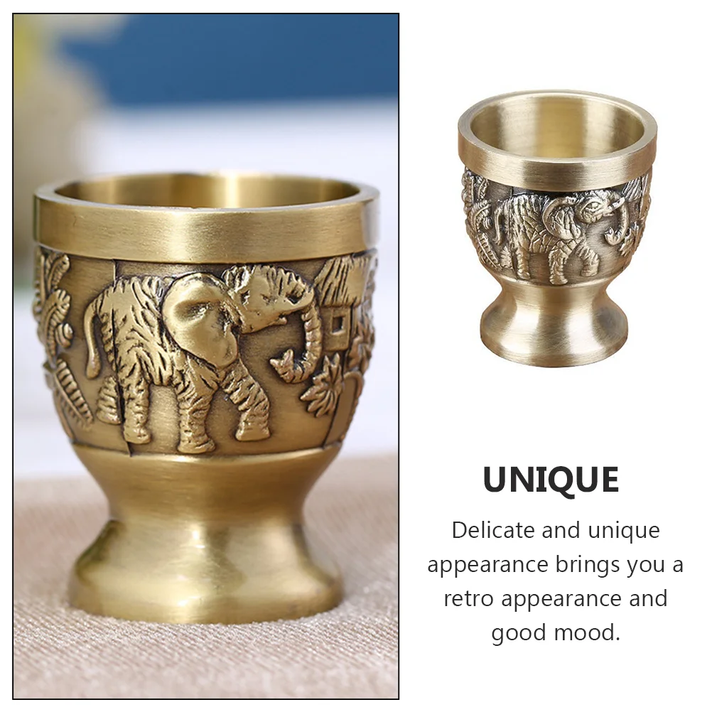 Винтажные стеклянные чашки в стиле ретро с украшениями из цинкового сплава