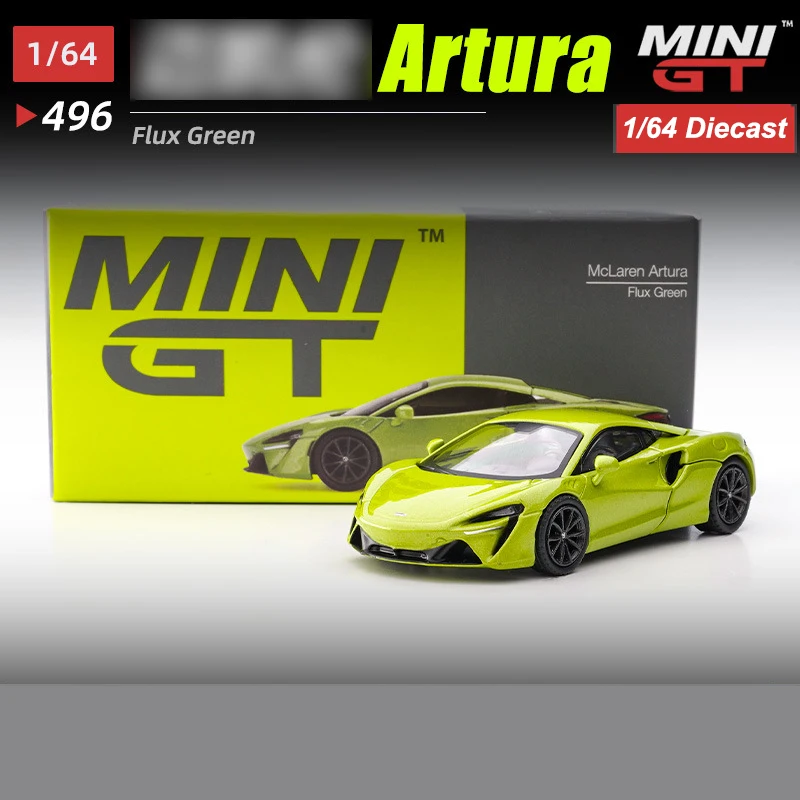 

Модель автомобиля под давлением MiniGT 1/64 Artura Flux Green, спортивный автомобиль, игрушка, подарок для мальчиков и девочек, коллекция, хобби