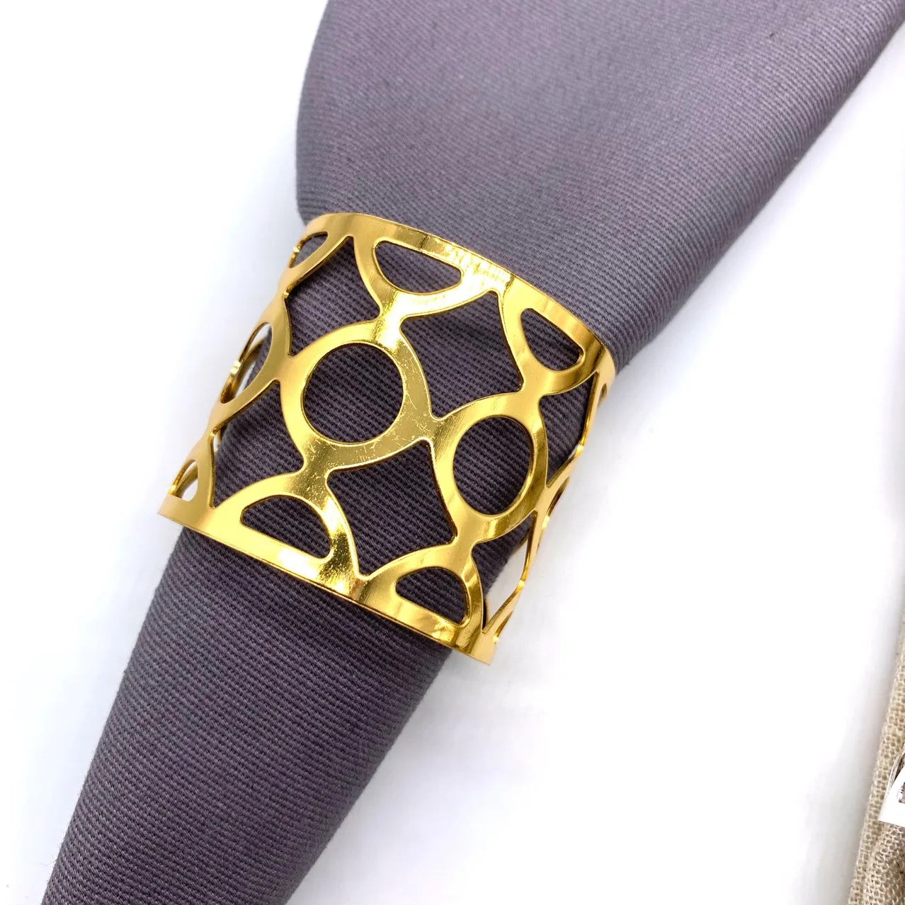 

Napkin Rings Holders Decoration Table Wedding Centerpieces for Tables Decoration Table Mariage Gold Napkin Rings