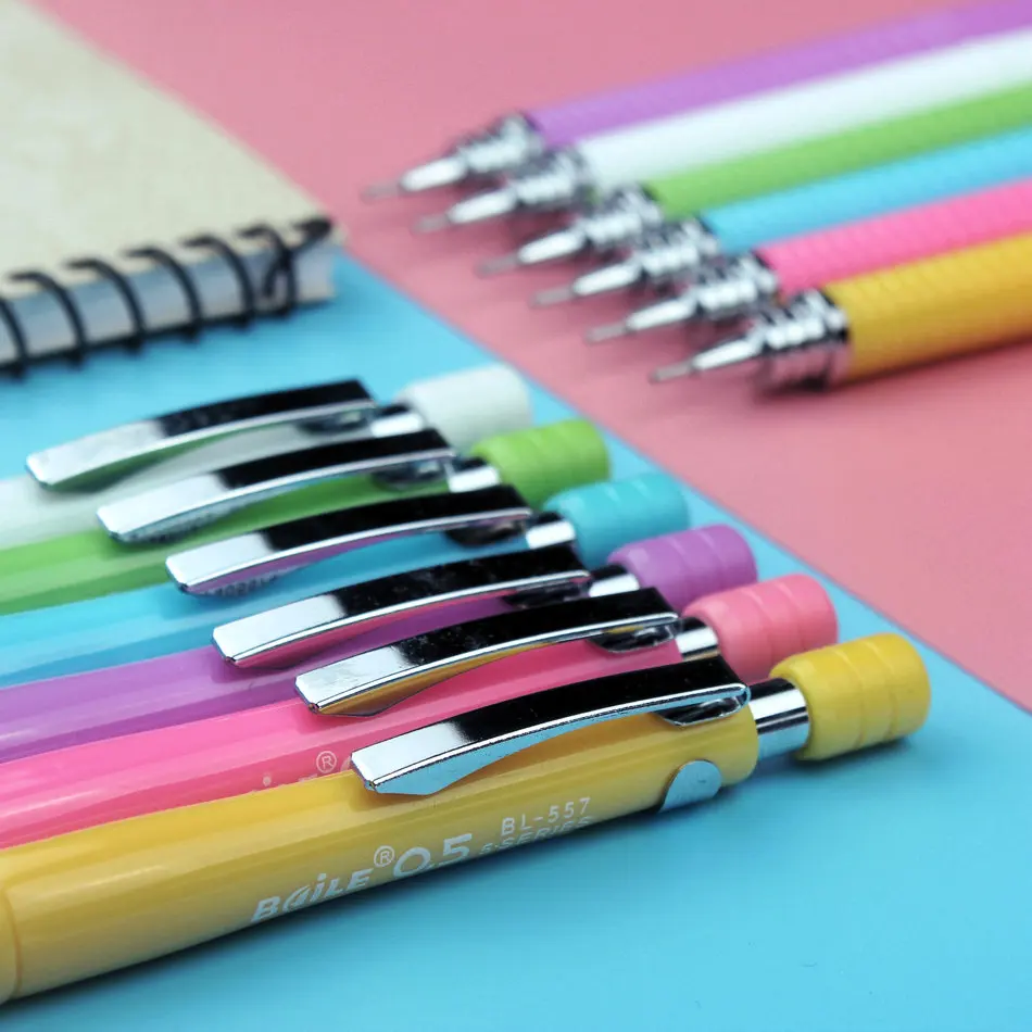 

0.5mm Automatic Pencil Copper Claw Core Waist Shaped Cross Grain Anti-skid Grip Rod Thin Pen Head to Reduce Obstruction of Sigh