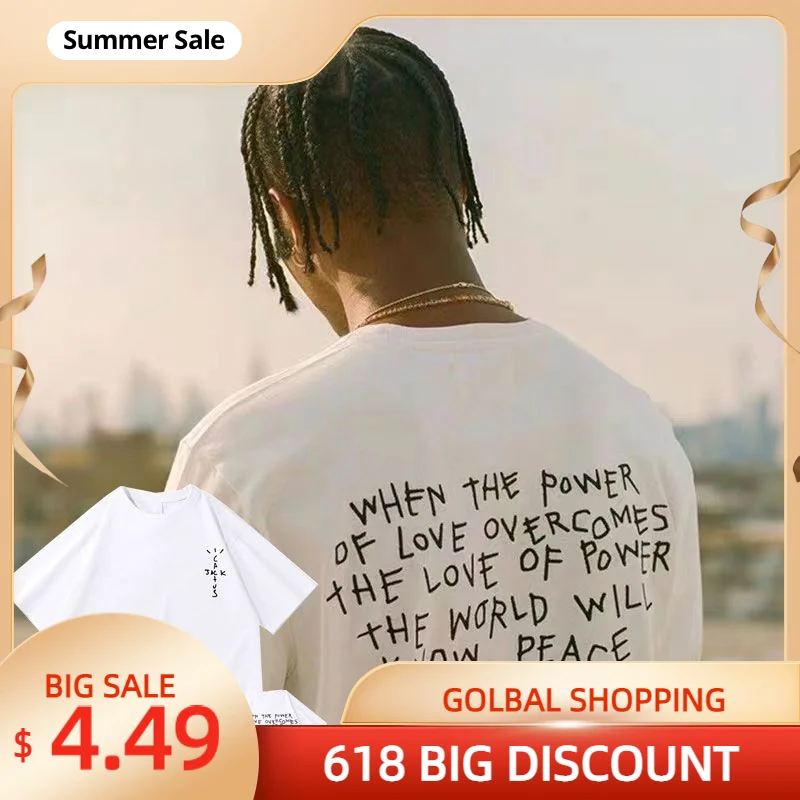 

New Cactus Jack Tshirt Awesome Asap Rocky Graphic T Shirts Men Women Fashion Loose T-shirt Mens Hip Hop Trend Tee Short Sleeve