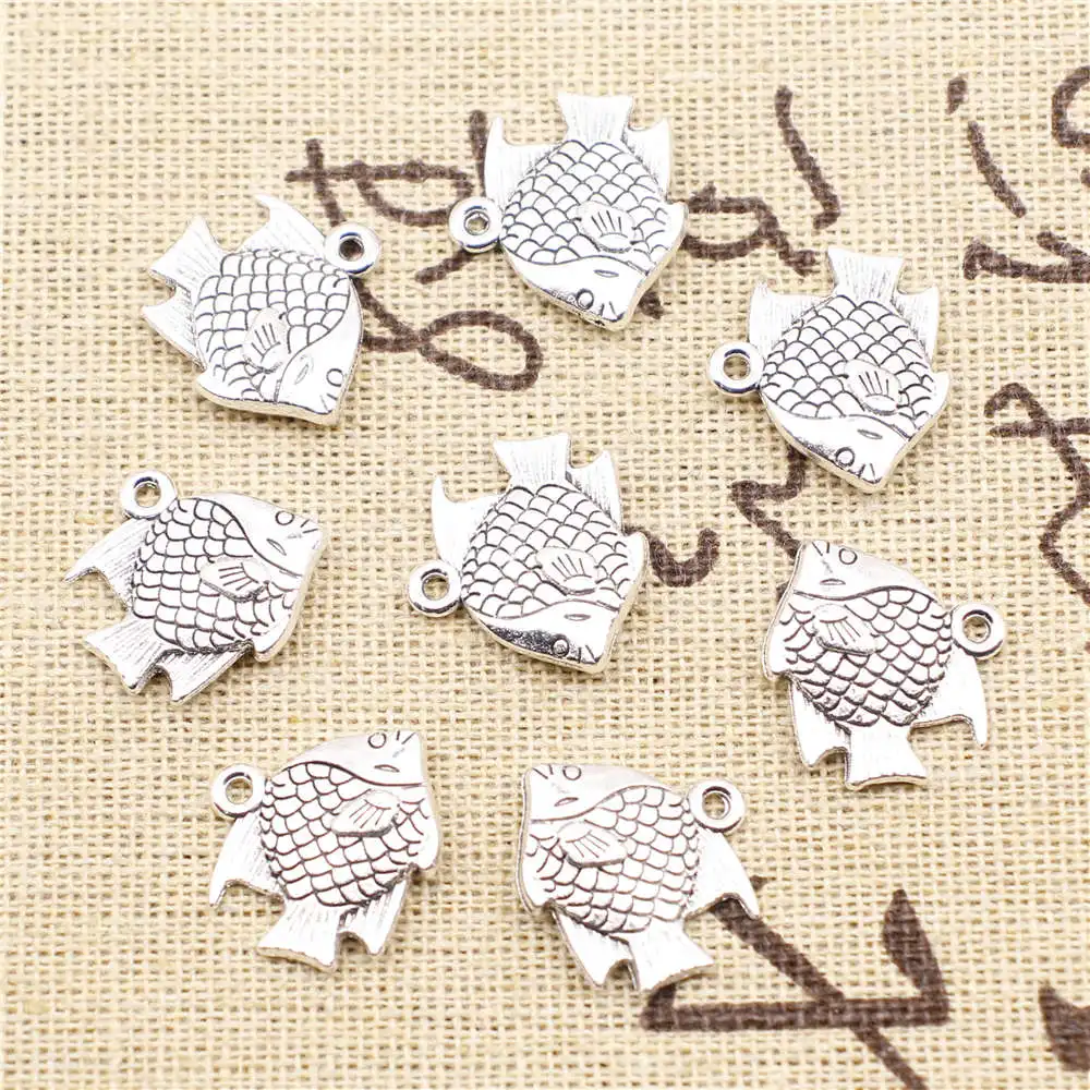 

10 шт., серебряные подвески 16 х18 мм