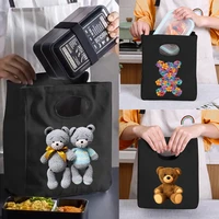 thermal bag insulated lunch bag for women kids portable eco cooler handbags lunch box ice pack picnic food tote bear pattern