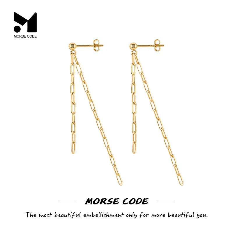 

MC S925 Sterling Silver 14k Gold Chains Stud Earring for Woman Wedding Fine Jewelry Piercing CZ Earring Brinco Femme Gift серьги