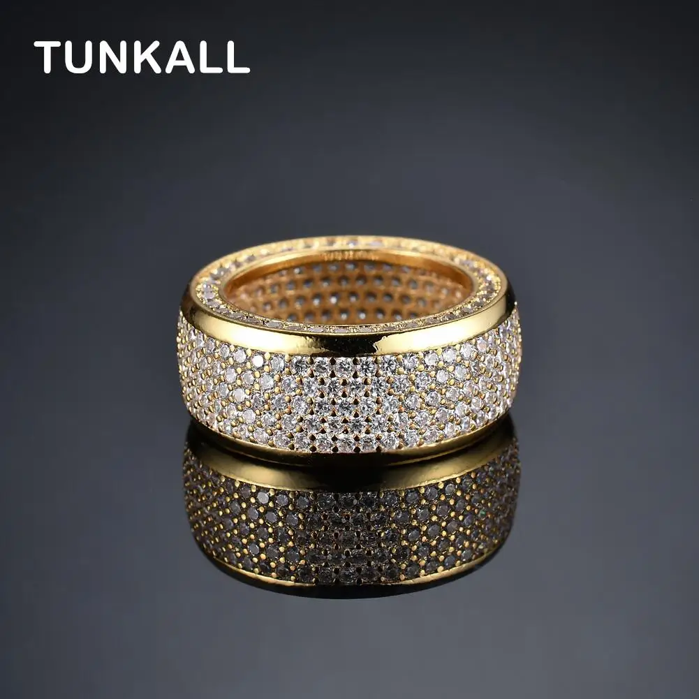 Украшение в стиле хип-хоп для мужчин и женщин латунное кольцо с блестящими