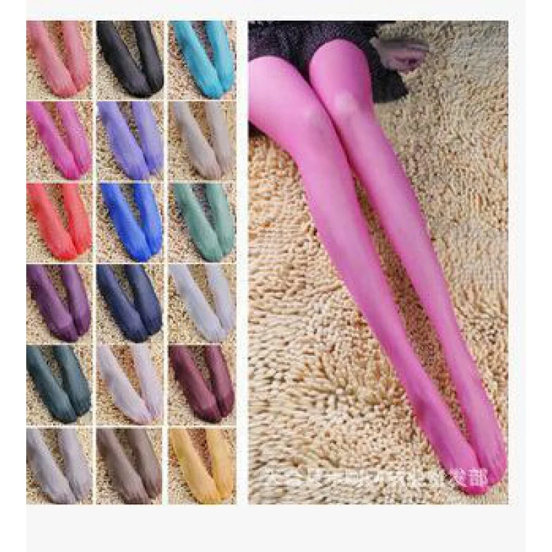 

Summer Ultra-Thin Wholesale 20D Cored Silk Pantyhose Color plus Size Stockings All-Match Candy Leggings