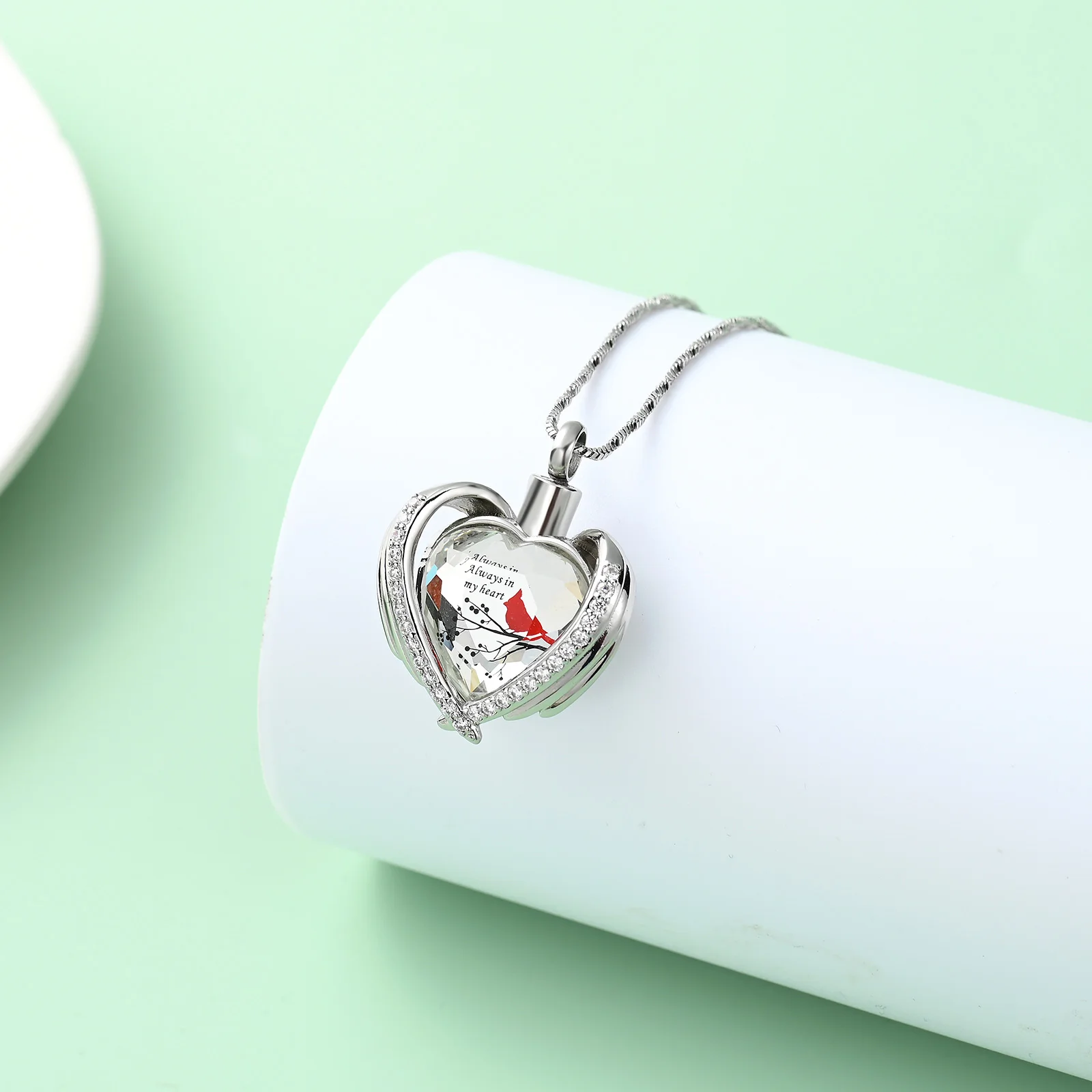 Украшения для кремации всегда в моем сердце красная кардинавская урна женщин