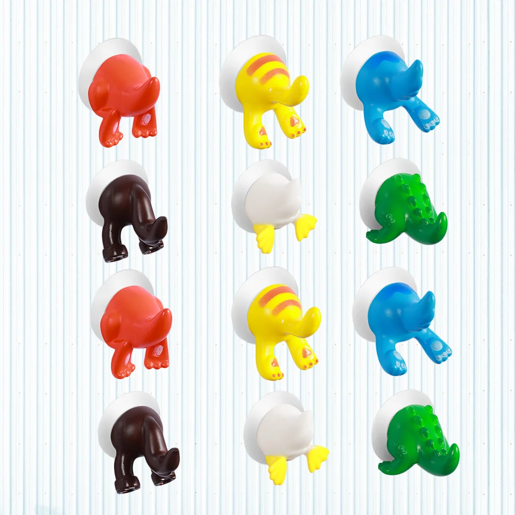 12 шт. настенный крючок с дизайном хвоста животного крючки на присоске бесшовный