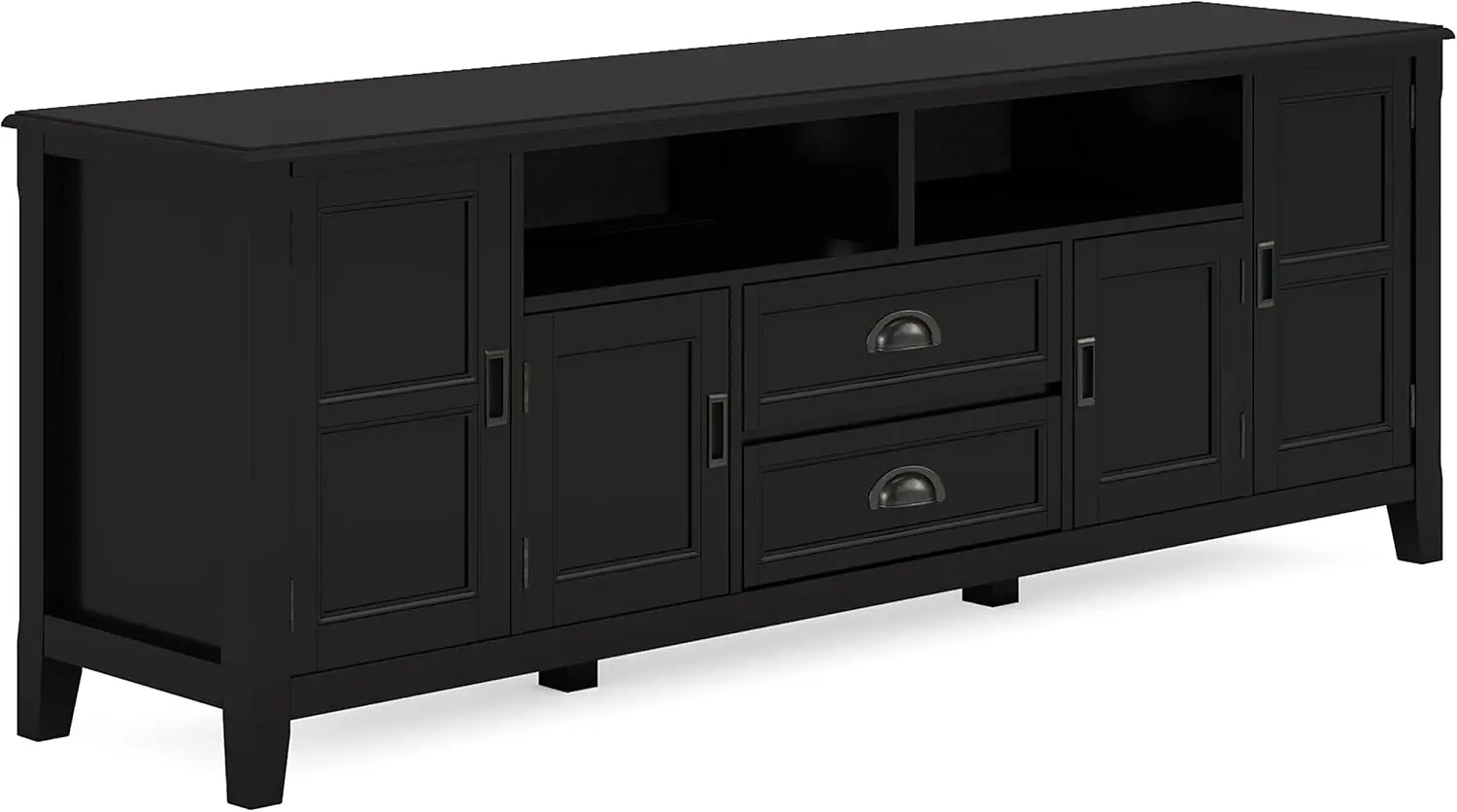 SOLID WOOD 72-дюймовая переходная подставка для телевизора черного цвета телевизоров