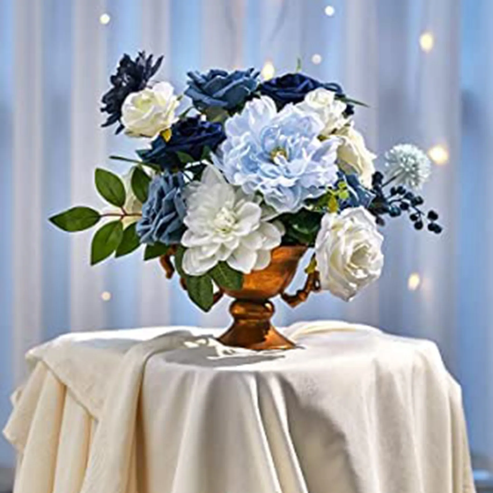 Artificial Flowers Fake Dusty Blue Peony Flowers Combo for DIY Wedding Bridal Bouquets Centerpieces Home Decorations images - 6