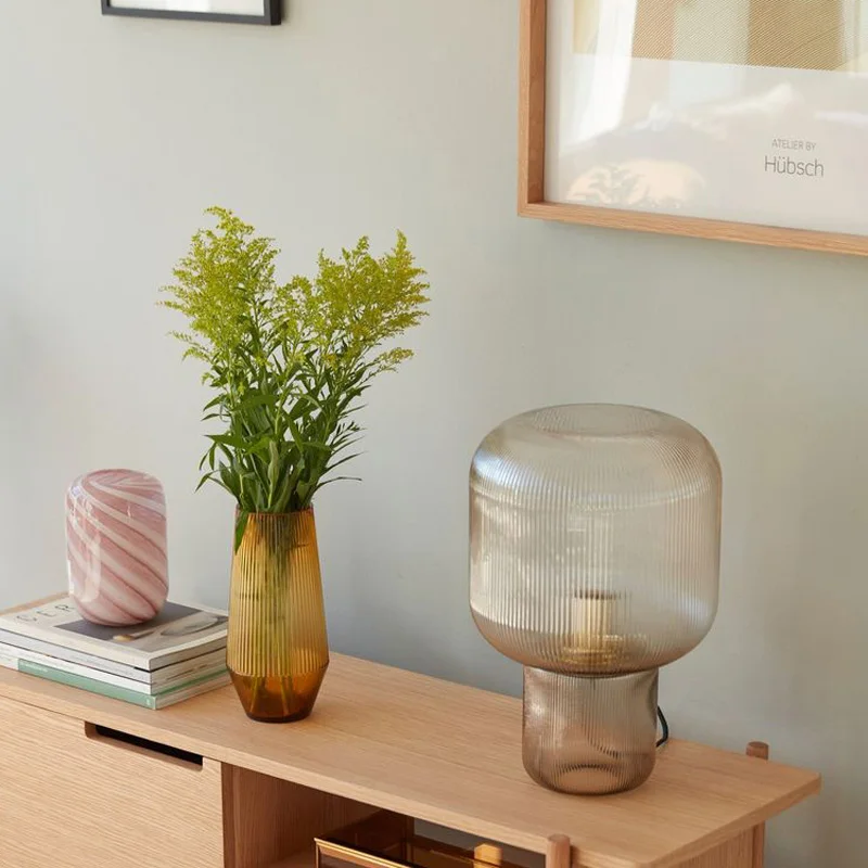 

Modern Glass Table Lamp Bedroom Bedside Lamp Living Room Conference Hall Hotel Cafe Club Nordic Desk Lamp