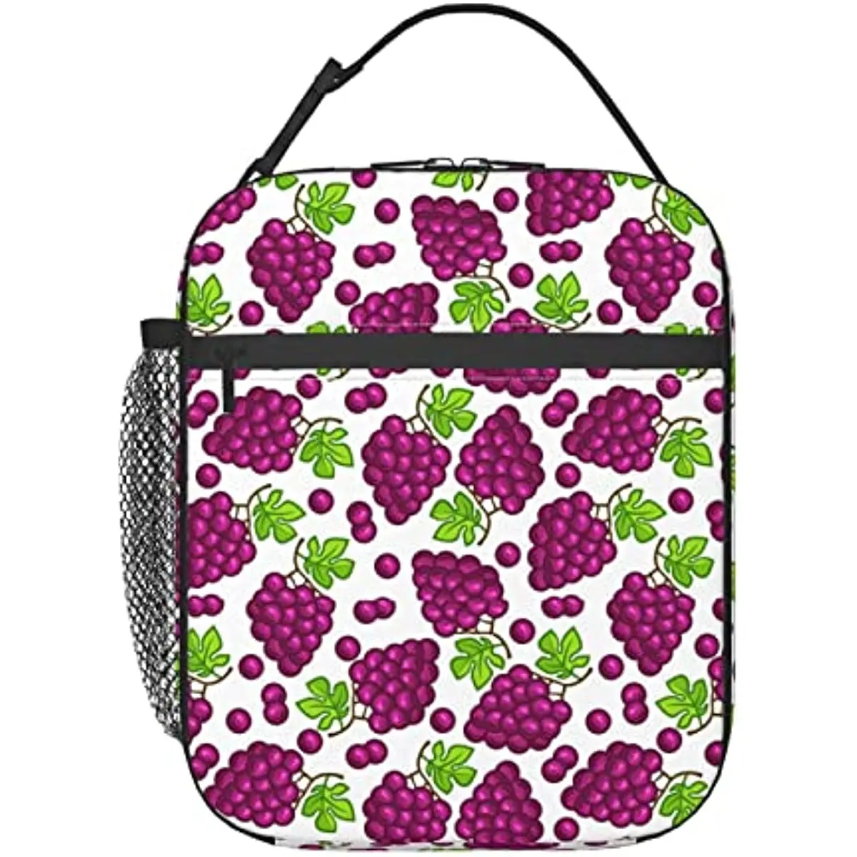 

Grapes Pattern Lunch Box for Men Women Insulated Reusable Portable Lunch Tote Adults Small Lunch Bag for Office Work School