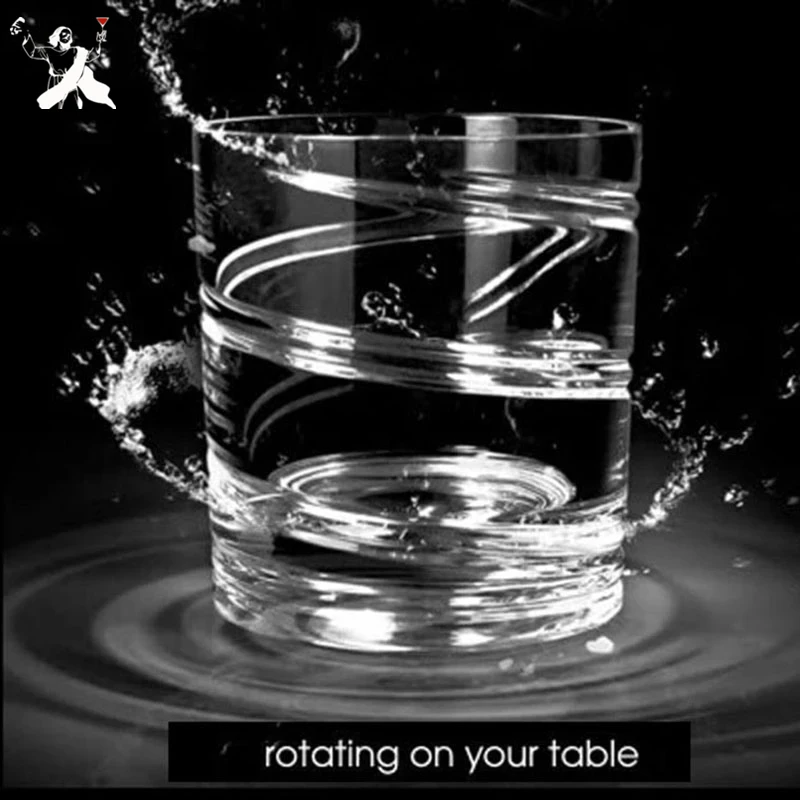 

280ml Rotating Whiskey Glass Old Fashioned Glass for Drinking Bourbon,Scotch,Cocktails or Tea,Whisky