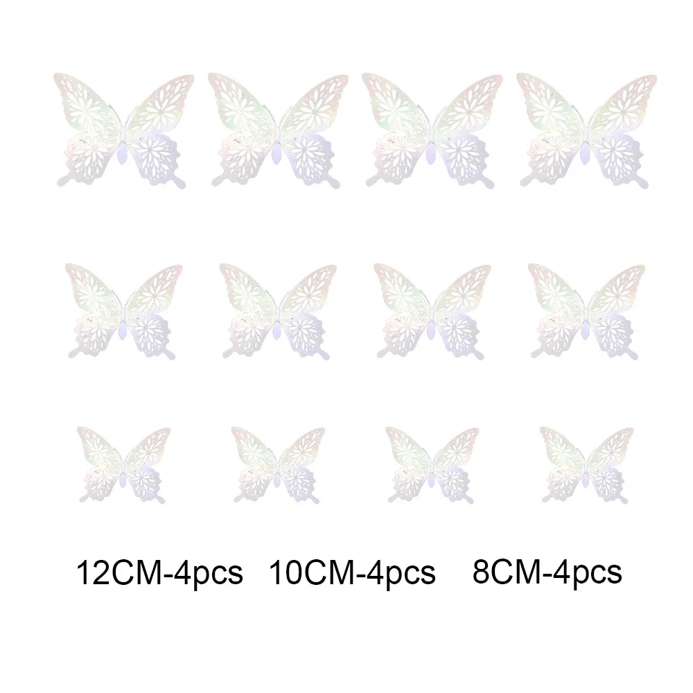 12 шт. 3D наклейки в виде бабочек для украшения дома |